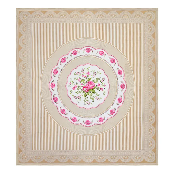 Yellow_Cotton_Rajwada_Pushp_Medallion_Collection_Double_Bedsheet_With_Pillow_Cover_100_X_108_Cm